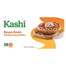 Kashi Frozen Waffles, Vegan, Seven Grain, 10.1oz Box, 8 Waffles