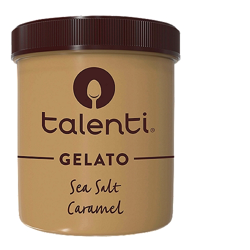Talenti Gelato Sea Salt Caramel 1 pint
If you're looking for decadent, you've found the perfect frozen gelato dessert. Talenti Sea Salt Caramel Gelato is made from our friend Mario's mother's Argentinian recipe (dulce de leche is similar to caramel, but is richer and creamier). It's one of our best-selling flavors, and it's not hard to understand why. We start with one of the most decadent, luxurious bases - dulce de leche - then blend it with fresh milk and pure cane syrup, and slow-cook the gelato to slightly caramelize the flavors for a one-of-a-kind experience. And if that isn't enough, we then add handfuls of soft, chocolate-covered caramel truffles into the mix so that every bite feels like fresh caramel melting your mouth. At Talenti, we believe that only the best process and ingredients result in delicious gelato and sorbetto. That's why we source the highest-quality ingredients from all around the world and use a slow-cooking method (similar to how French chefs use a bain-marie water bath technique) for our frozen dessert. Then we package our products in clear, BPA-free jars that are all made from 100% recycled materials and can be recycled and reused any way you like. Please note that Talenti jars are not microwave- or dishwasher-safe. For clever ideas on how to reuse the pint, check out #Pintcycling on Instagram. In addition to Talenti Gelato, Talenti has Dairy-Free Sorbetto, Organic Gelato, and Gelato Layers - 5 layers of the ultimate indulgence flavors - to fit all your frozen dessert needs. All of our products are made with non-GMO sourced ingredients that have been evaluated by Where Food Comes From, Inc., and adhere to our Non-GMO Sourced Standards. Check out Talentigelato.com/nongmo to learn more. Talenti also does not use high fructose corn syrup in any of our frozen dessert products. Try all our flavors and discover what makes Talenti so special.

Recipe No.19
Our signature dulce de leche gelato with a dash of sea salt and chocolatey covered caramel truffles.