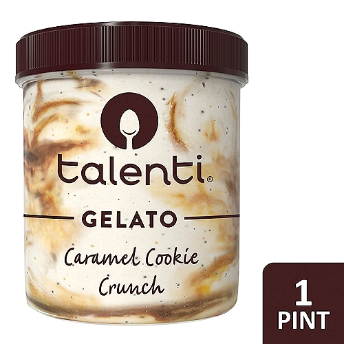 Talenti Gelato Caramel Cookie Crunch 1 pint
If you're looking for delicious, you've found the perfect frozen dessert. Talenti Caramel Cookie Crunch gelato is our unique twist on the traditional cookies and cream ice cream flavor. Caramel Cookie Crunch starts with a sweet cream gelato, and then we blend in chocolate cookies and add a swirl of our dulce de leche (think a rich, delicious caramel sauce). This flavor is one of our finest flavors to-date and is a fan favorite and our #1 bestseller. At Talenti, we believe the best process and ingredients result in delicious gelato and sorbetto. That's why we source the highest - quality ingredients around the world. Then, we package our products in clear, BPA-free jars that can be recycled and reused any way you like. Please note that Talenti jars are not microwave or dishwasher safe. (For clever reuse ideas, check out #Pintcycling on Instagram). In addition to Talenti Gelato, Talenti has Dairy-Free Sorbettos, Organic Gelato and Gelato Layers -- 5 layers of the ultimate indulgence. All our products are made with non-GMO sourced ingredients which have been evaluated by Where Food Comes From, Inc., and adhere to our Non-GMO Sourced Standards. Try all our flavors and discover what makes Talenti so special.

Recipe 12
Slow cooked sweet cream gelato with chocolate cookie crumbles and ribbons of dulce de leche