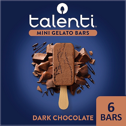 Talenti Mini Gelato Bars Dark Chocolate 11.1 Fl Oz, 6 PK