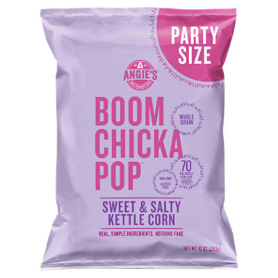 Angie's BOOMCHICKAPOP Sweet and Salty Kettle Corn Popcorn, Gluten Free, Party Size 10 oz.