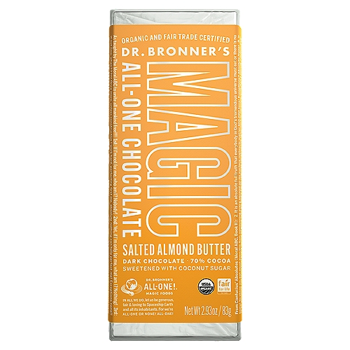 Dr. Bronner's Magic Salted Almond Butter All-One Dark Chocolate, 2.93 oz