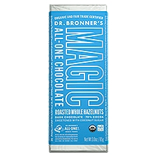 Dr. Bronner's Magic All-One Chocolate, Roasted Whole Hazelnuts, 3.0oz