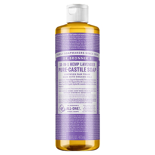 Dr. Bronner's 18-in-1 Hemp Lavender Pure-Castile Soap, 16 fl oz