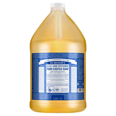 Dr. Bronner's 18-in-1 Hemp Peppermint Pure-Castile Soap, 1 gallon