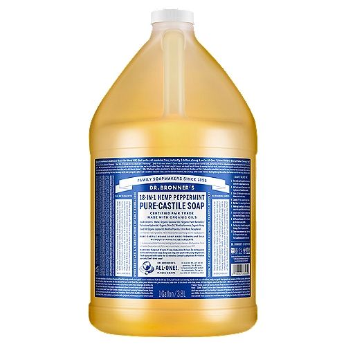 Dr. Bronner's 18-in-1 Hemp Peppermint Pure-Castile Soap, 1 gallon