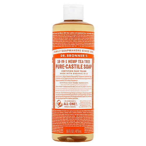 Dr. Bronner's 18-in-1 Hemp Tea Tree Pure-Castile Soap, 16 fl oz