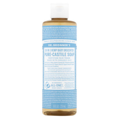 Pure Unscented Castile Bar Soap for sensitive skin and baby 3.8oz Bar