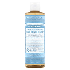 Dr. Bronner's 18-in-1 Hemp Baby Unscented Pure-Castile Soap, 8 fl oz
