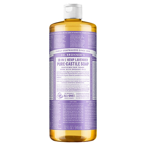 Dr. Bronner's 18-in-1 Hemp Lavender Pure-Castile Soap, 32 fl oz
