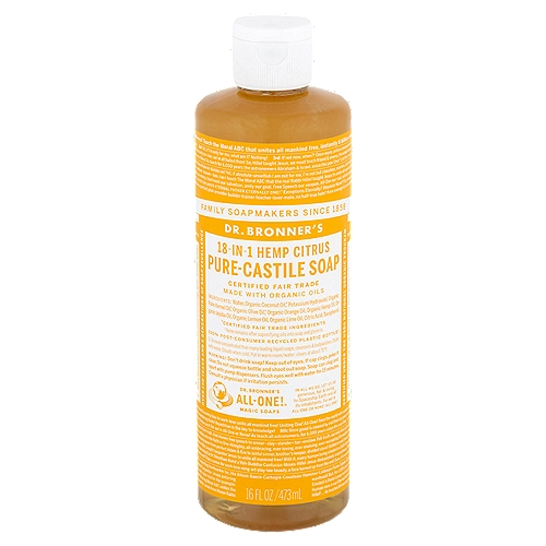 Dr. Bronner's 18-in-1 Hemp Citrus Pure-Castile Soap, 16 fl oz