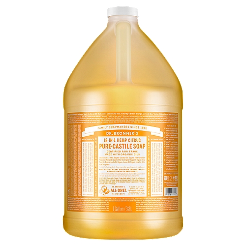 Dr. Bronner's 18-in-1 Hemp Citrus Pure-Castile Soap, 1 gallon