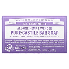 Dr. Bronner's Lavender Pure-Castile, Bar Soap, 5 Ounce