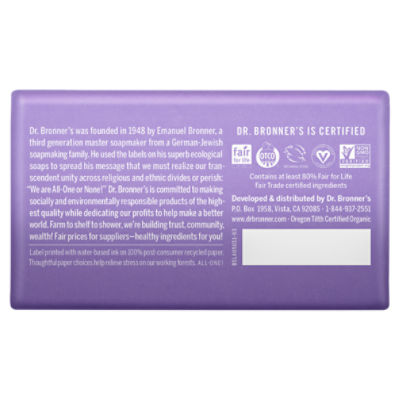 Dr. Bronner's All-One Hemp Lavender Pure-Castile Bar Soap, 5 oz