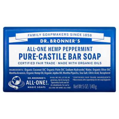 Dr. Bronner's Peppermint Pure-Castile Bar Soap-5oz