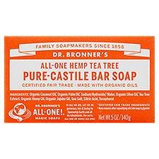 Dr. Bronner's All-One Hemp Tea Tree Pure-Castile Bar Soap, 5 oz