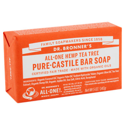 All-One Hemp Pure-Castile Bar Soap - Made with Organic Oils - Tea