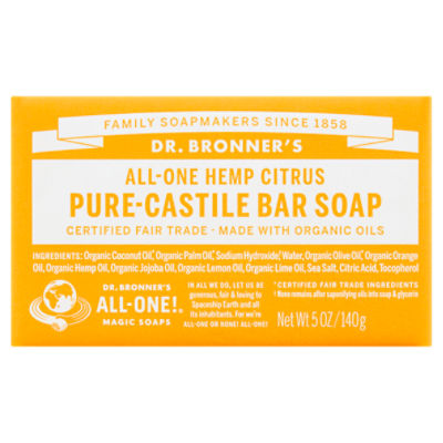 Dr. Bronner's Organic Citrus Orange Pure-Castile Soap - 5 oz bar