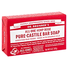 Dr. Bronner's All-One Hemp Rose Pure-Castile, Bar Soap, 5 Ounce