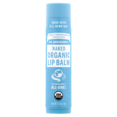 Dr. Bronner's Naked Organic Lip Balm, 0.15 oz