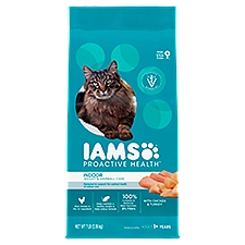 IAMS PROACTIVE HEALTH Adult Indoor Weight Control & Hairball Care Dry Cat Food with Chicken & Turkey, 7 Pound