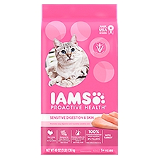 Iams Proactive Health Sensitive Digestion & Skin Adult, Premium Cat Nutrition, 48 Ounce