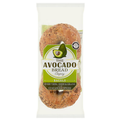 The Avocado Bread Company Everything Seeds & Grains Bagels, 4 count, 14.8 oz