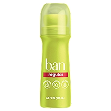 Ban Invisible Roll-On Antiperspirant Deodorant, 24-hour Protection, Regular Scent, 3.5 Oz