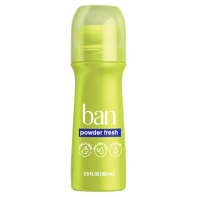 Ban Invisible Roll-On Antiperspirant and Deodorant, Powder Fresh, 3.5 Oz, 103 Millilitre