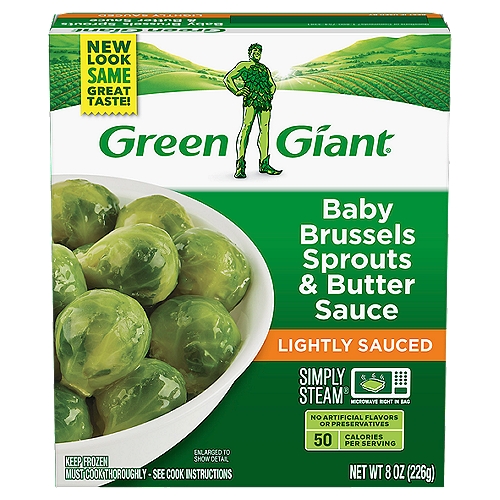 Green Giant Simply Steam Lightly Sauced Baby Brussels Sprouts & Butter Sauce, 8 oz