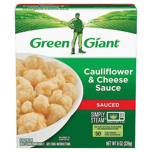 Green Giant Simply Steam Sauced Cauliflower & Cheese Sauce, 8 oz
Fits your lifestyle and your freezer.®
Green Giant® Simply Steam® vegetables are not only delicious, they come in freezer-friendly, easy-to-stack boxes, with a microwavable pouch inside. Great for a meal, side dish or snack-anytime.