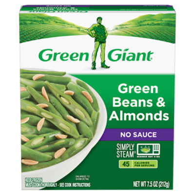 Green Giant Simply Steam No Sauce Green Beans & Almonds, 7.5 oz, 7.5 Ounce