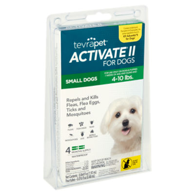 TevraPet Activate II Flea Treatment for Small Dogs, 0.016 fl oz, 4 count