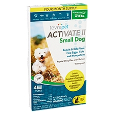 TevraPet Activate II Flea Treatment for Small Dogs, 0.016 fl oz, 4 count