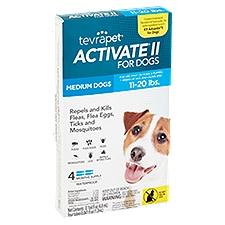 TevraPet Activate II Flea Treatment for Medium Dogs, 0.041 fl oz, 4 count