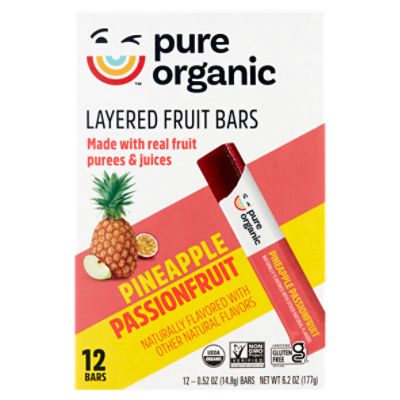 Pure Organic Pineapple Passionfruit Layered Fruit Bars, 0.52 oz, 12 count