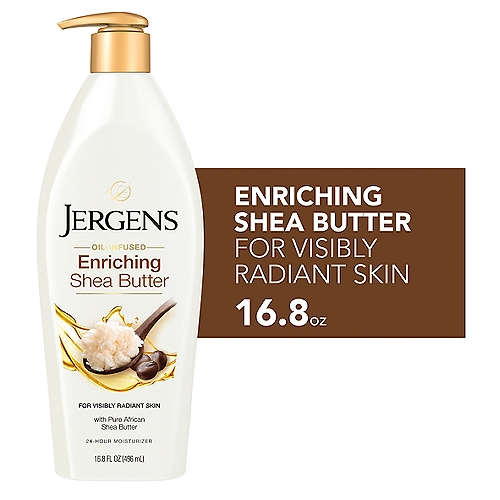 Jergens Oil-Infused Enriching Shea Butter 24-Hour Moisturizer, 16.8 fl oz