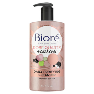Bioré Rose Quartz + Charcoal, Daily Purifying Cleanser