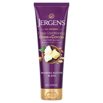 Jergens Deep Conditioning Shea + Cocoa Whipped Body Butter with Vitamins B3 & E, 8.5 Oz