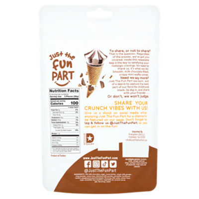Just The Fun Part - White Chocolate Bite-Sized Waffle Cones, 4.23 oz.