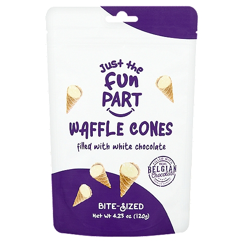 Just The Fun Part Waffle Cones with White Chocolate, 4.23 oz