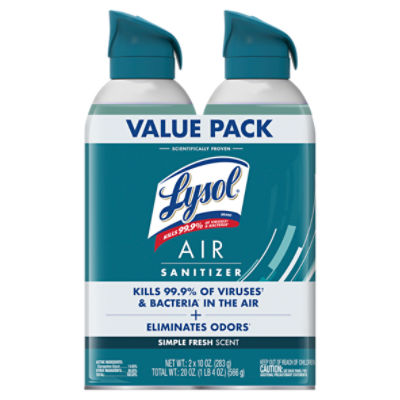 Lysol Simple Fresh Scent Air Sanitizer Value pack, 10 oz, 2 count