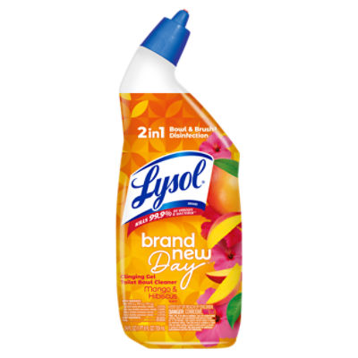 Lysol Brand New Day Mango & Hibiscus Scent Clinging Gel Toilet Bowl Cleaner, 24 fl oz