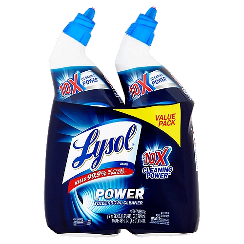 Lysol Power Toilet Bowl Cleaner Value Pack, 24 fl oz, 2 count