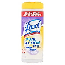 Lysol Citrus Scent Dual Action, Wipes, 35 Each