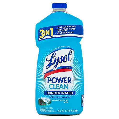 Lysol Power Clean Cool Adirondack Air Scent Multi-Surface Cleaner, 28 fl oz