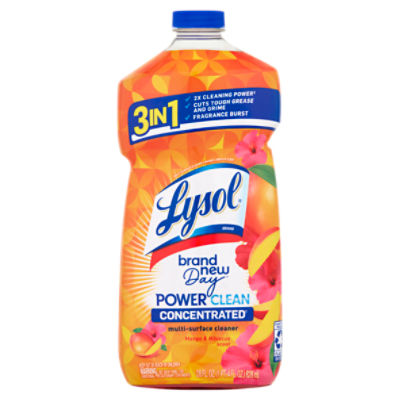 Lysol Brand New Day Power Clean Mango & Hibiscus Scent Multi-Surface Cleaner, 28 fl oz