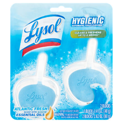 Lysol Atlantic Fresh Scent with Essential Oils Automatic Toilet Cleaner, 1.41 oz, 2 count