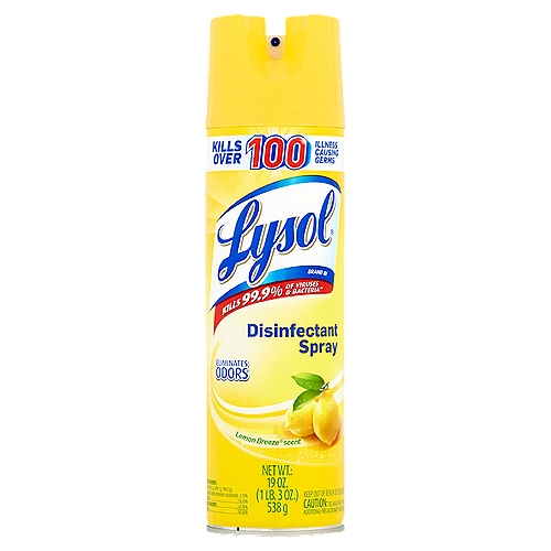 Lysol Lemon Breeze Scent Disinfectant Spray, 19 oz