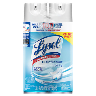 Lysol 19 oz. Crisp Linen Disinfectant Spray (2-Count) 19200-99608 - The  Home Depot